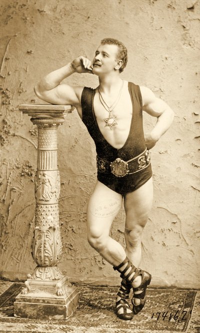 Eugen Sandow, in Classical Ancient Greco-Roman Pose by Benjamin J. Falk